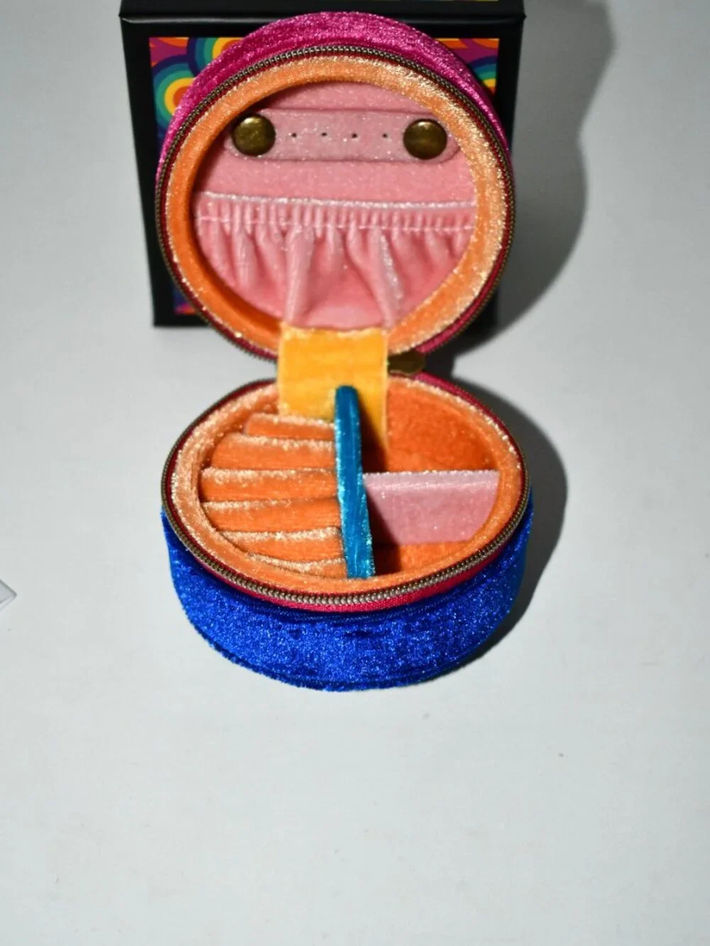 Kurt Geiger SMALL Round Jewelry Box in Multi #5393669789 NWT